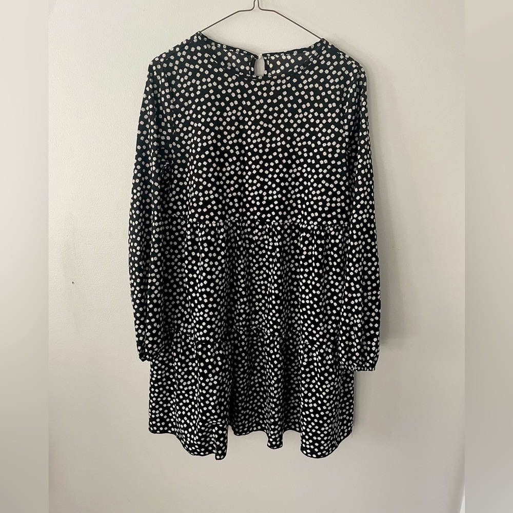 B&W floral swing dress